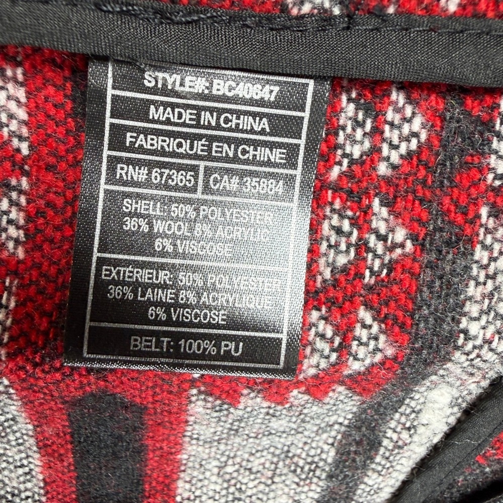 BB Dakota Southwestern Aztec Waterfall Cardigan Jacket Faux Leather Small Coat - Picture 9 of 14